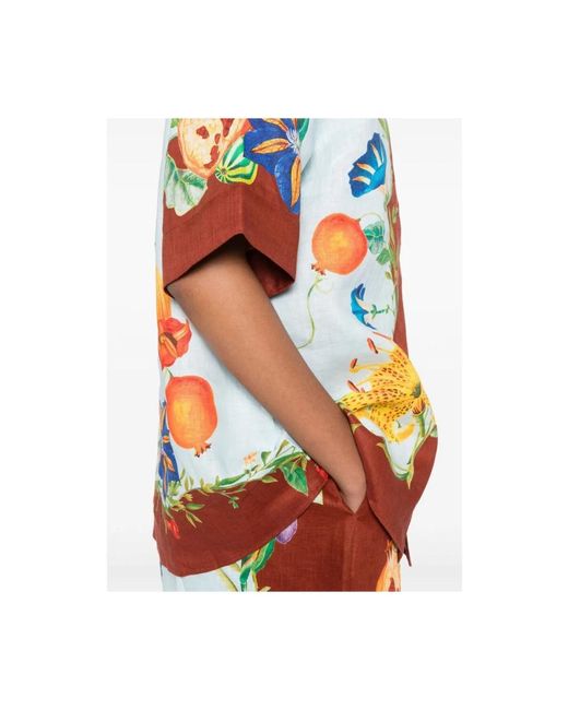 ALÉMAIS Overhemden ,Veelkleurig ,Blauwe Knoopsluiting Bewuste Jurk in het Multicolor