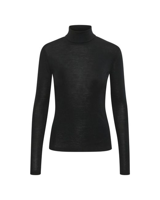 Gestuz Truien & Vesten ,Zwart ,Wol Klassieke Wool Rollneck Coltrui in het Black