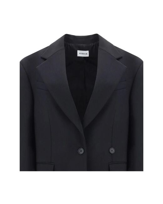 P.A.R.O.S.H. Jassen ,Zwart ,Wol Stijlvolle Nero Over Blazer in het Blue