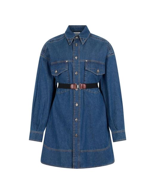Versace Blue Shirt Dresses
