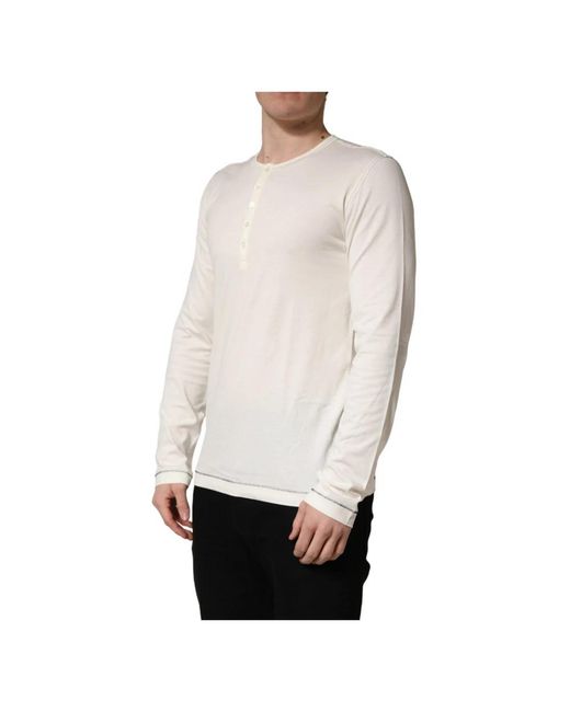 Dolce & Gabbana White Long Sleeve Tops for men