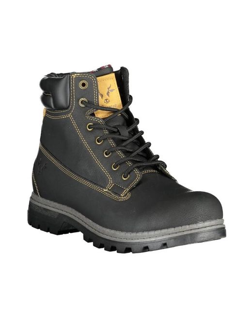Carrera Herren Laceup Lederstiefel in Black für Herren