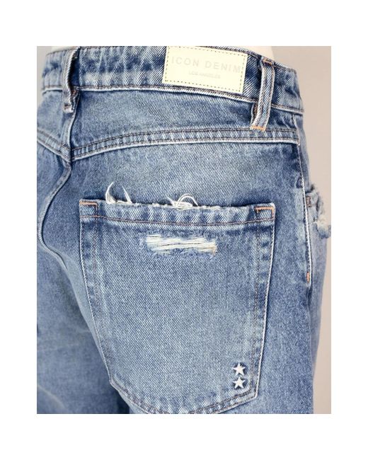 ICON DENIM Blue Blaue high waist regular fit jeans