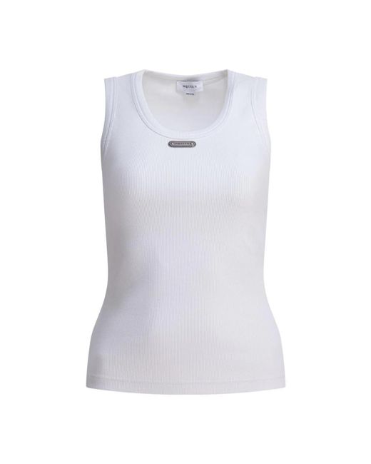 McQueen Geribbelde Tanktop in het White
