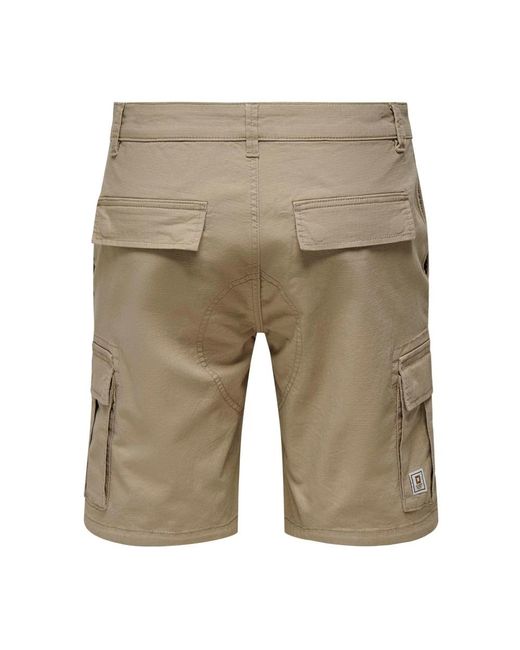 Only & Sons Cargo bermuda shorts für männer in Natural für Herren