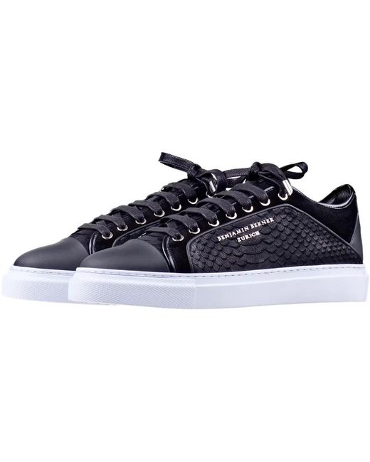 Benjamin Berner Python cut white sole sneakers in Blue für Herren
