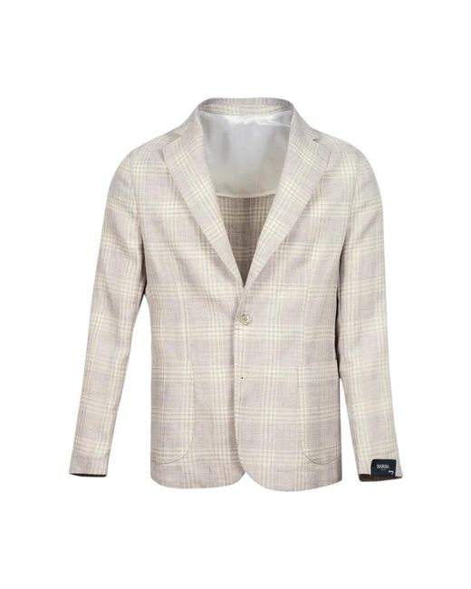 Barba Napoli Easy Single Jacket in het White voor heren