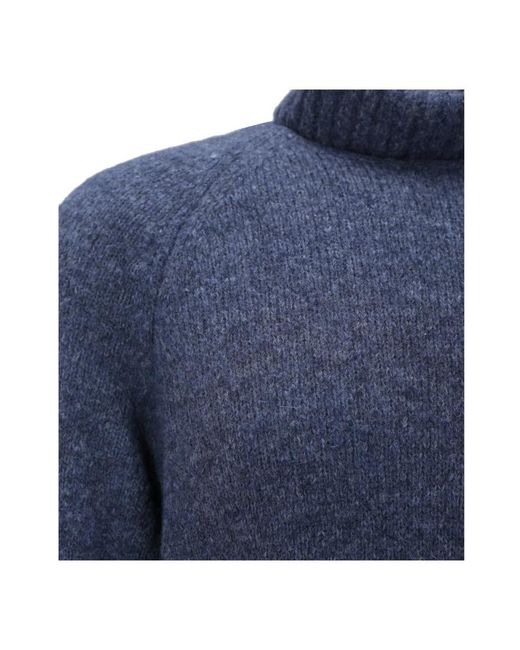 Brunello Cucinelli Truien & Vesten ,Blauw ,Wol Blauwe Coltrui Trui Stijlvolle Gezellige Pasvorm in het Blue voor heren