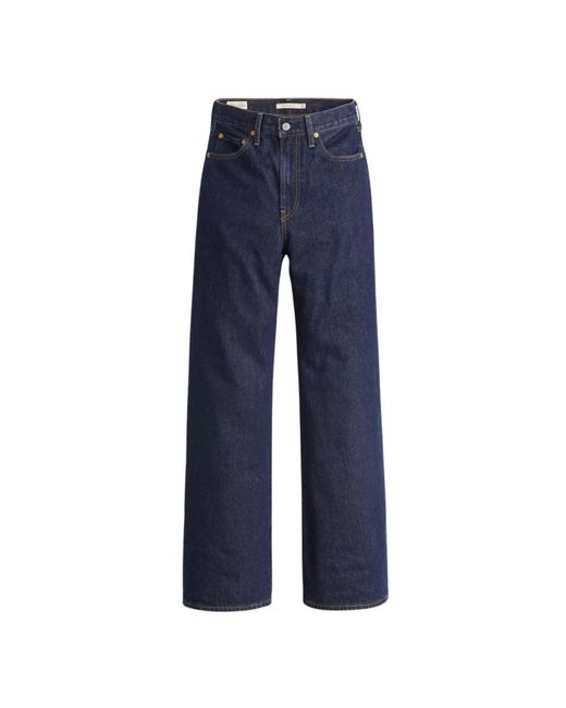 Levi's Jeans ,Blauw ,Katoen Ribcage Wide Leg Jeans in het Blue