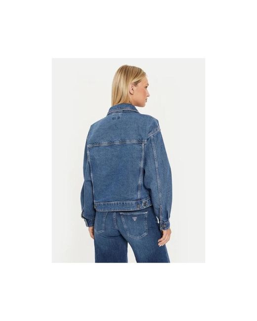 Guess Jassen ,Blauw ,Katoen Giacca Trucker in het Blue