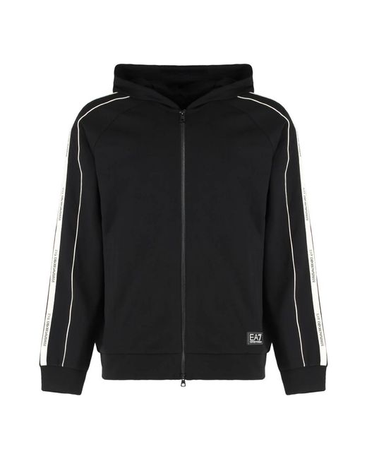 EA7 Black Zip-Throughs for men