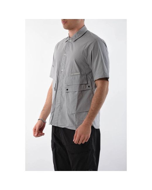 C P Company Gray Short Sleeve Shirts for men