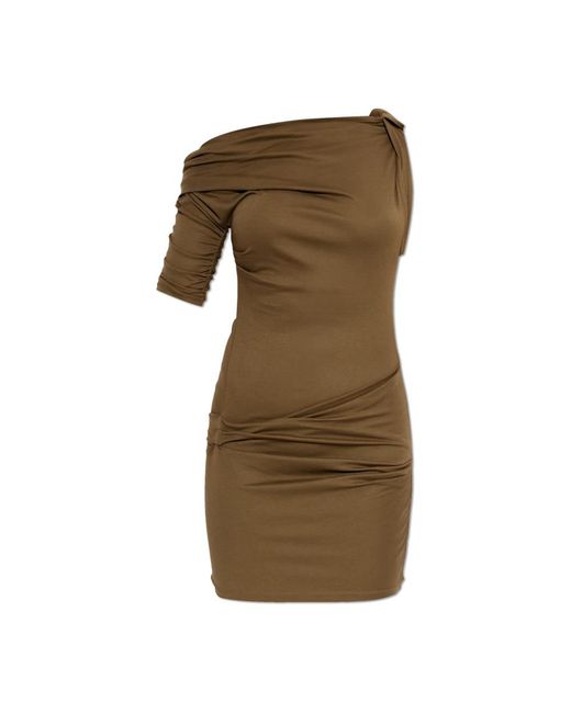 Jacquemus Women's Brown Dress With Decorative Draping