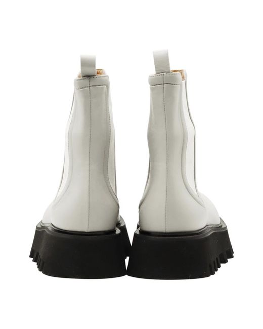 Pomme D'or White Chelsea Boots