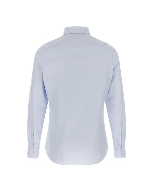 Finamore 1925 Blue Formal Shirts for men