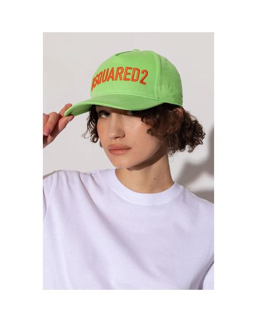 DSquared² Accessoires ,Groen ,Katoen Technicolor Acid Baseball Cap in het Green