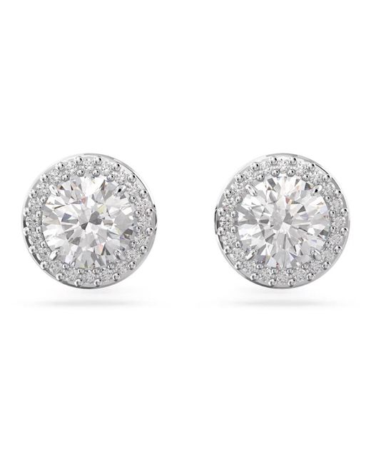 Swarovski Metallic Constella Round Cut Stud Earrings