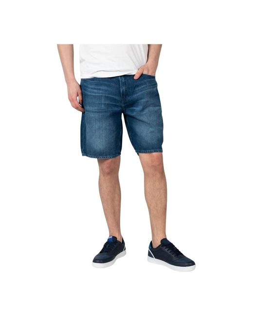 Guess Elegante leinen shorts in Blue für Herren