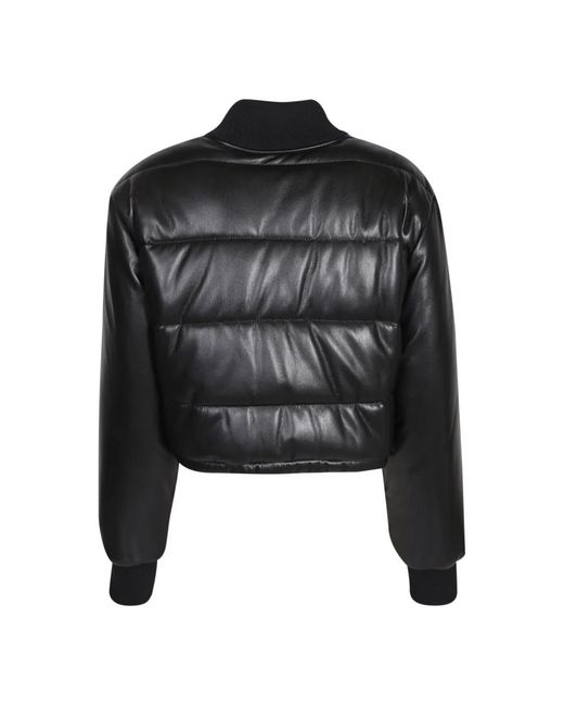 MSGM Black Quilted Faux Leather Jackets