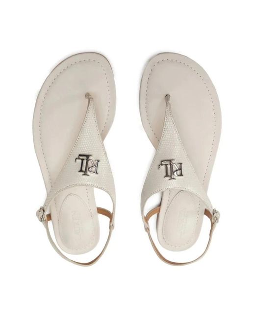Ralph Lauren White Flat Sandals