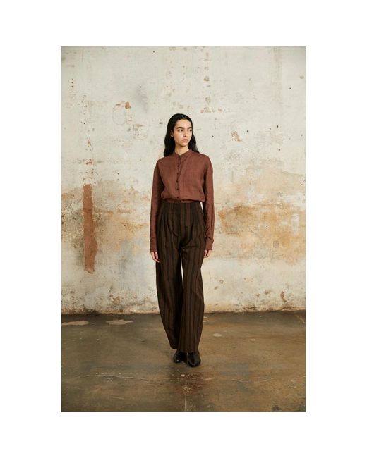 Cortana Overhemden ,Bruin ,Ramie Blush Shirt in het Brown