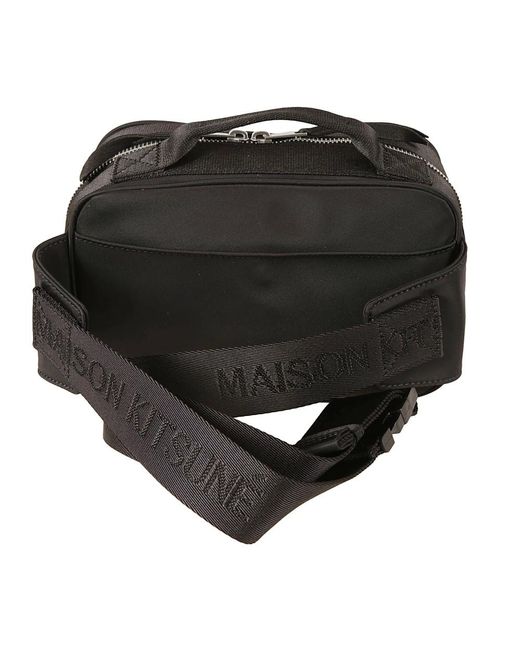 Maison Kitsuné Schwarze reisende bum bag in Black für Herren