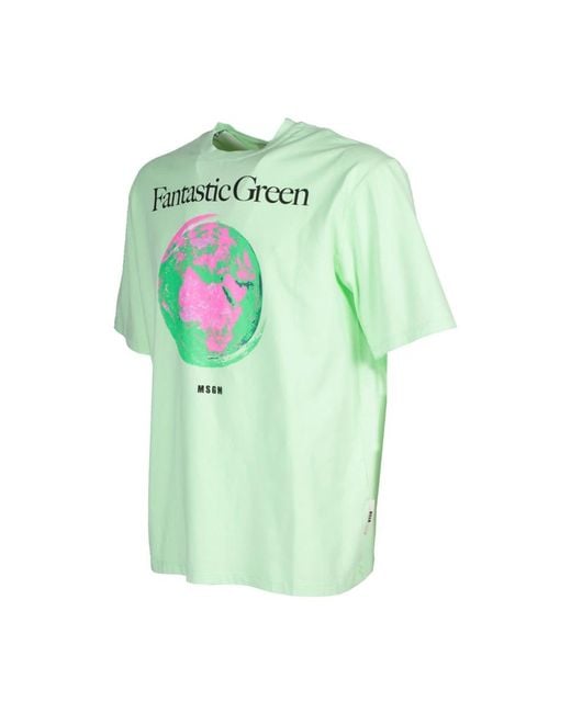 MSGM Green T-Shirts for men