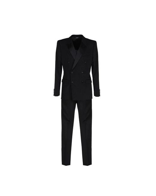 Dolce Gabbana Double Breasted Suits in Black for Men Lyst