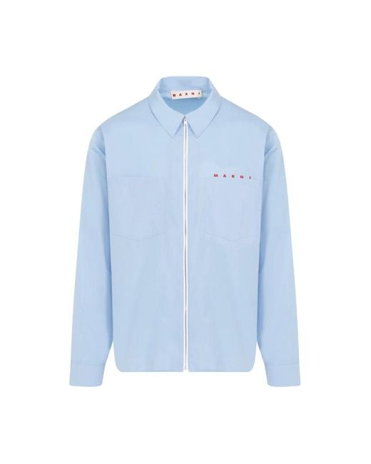 Camicia blu iris di Marni in Blue da Uomo