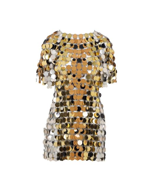Rabanne Metallic Jurk in het Multicolor