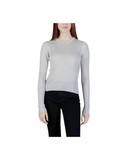 Jacqueline De Yong Gray Round-Neck Knitwear