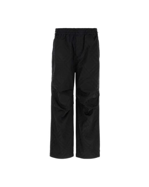 Wide Trousers Burberry de hombre de color Black