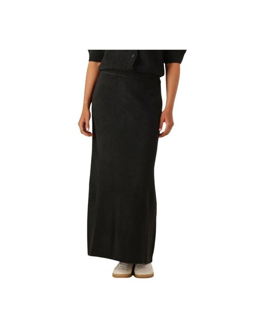 Notre-v Rokken ,Zwart ,Polyester Zwarte Midi Rok Voor Herfst/Winter in het Black