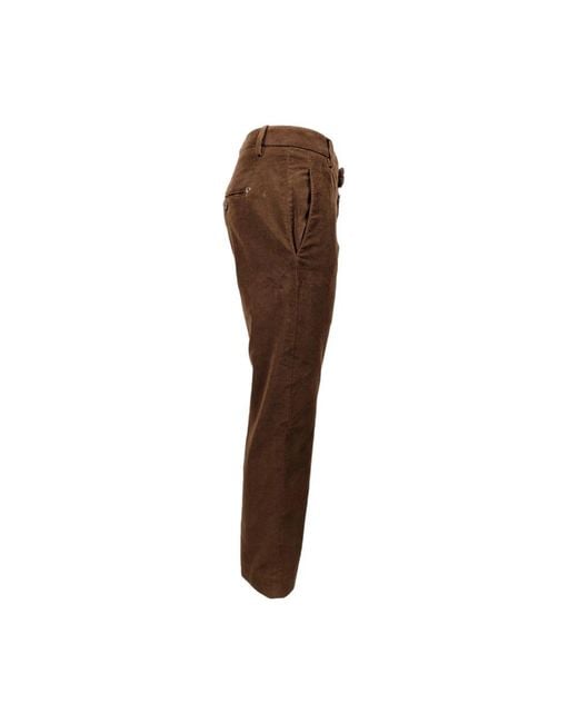 Dondup Brown Slim-Fit Trousers