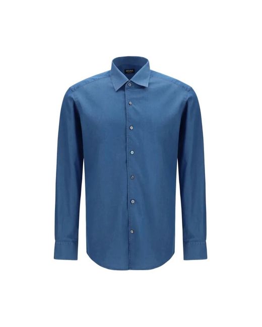 Zegna Blue Casual Shirts for men