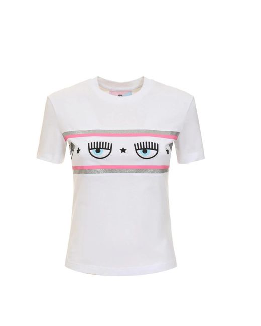 Chiara Ferragni White Maxi logomania jersey baumwoll t-shirt