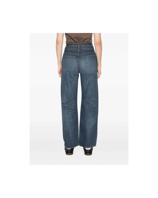 Sacai Blue Belted Layered-Waist Jeans