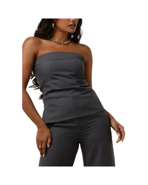 Modström Tops ,Grijs ,Polyester Hinamd Top in het Black