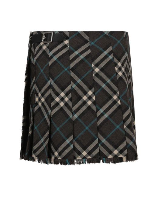 Falda Mini A Cuadros, Mujer, Talla Burberry de color Black