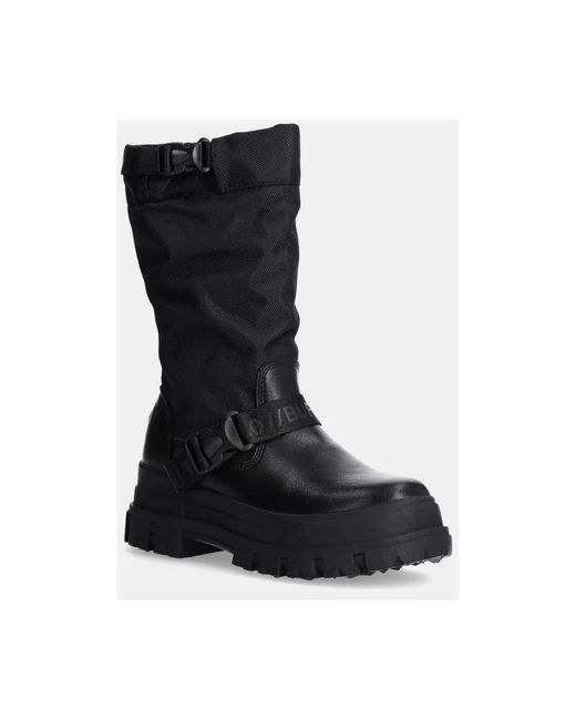 Buffalo Black Aspha Com On High Boots