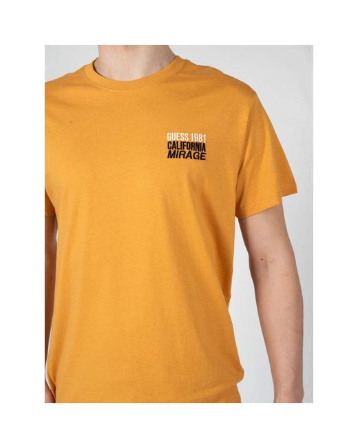 Guess Klassisches rundhals t-shirt in Orange für Herren
