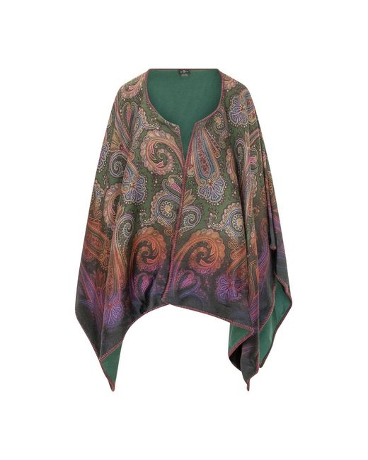 Etro Open Poncho in het Multicolor