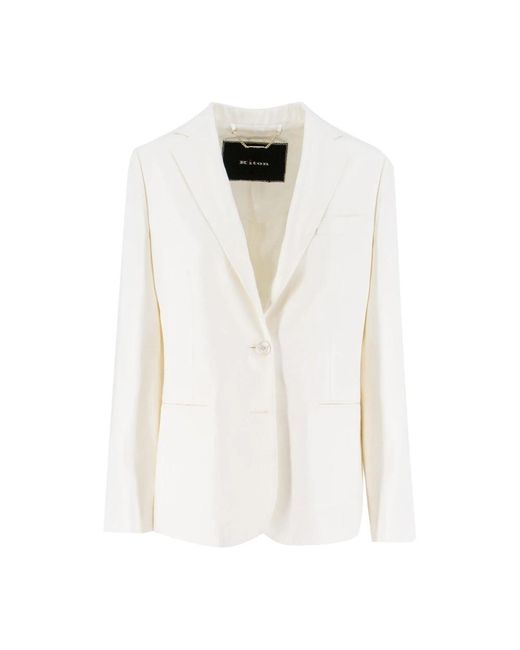 Kiton Jassen ,Wit ,Single-Breasted Jas in het White