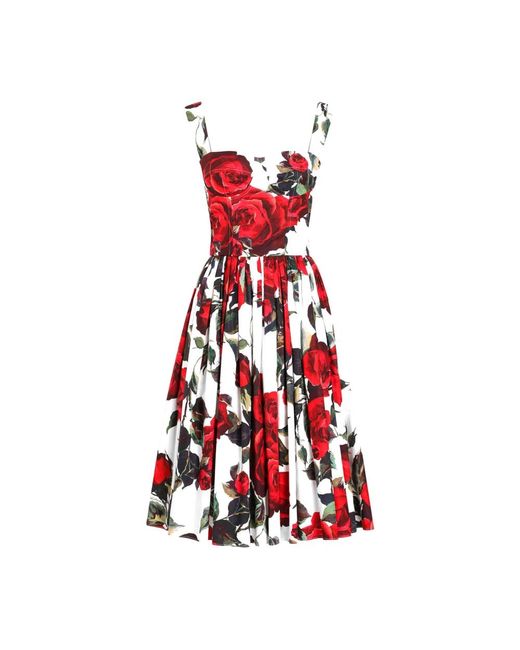 Midi Dresses di Dolce & Gabbana in Red