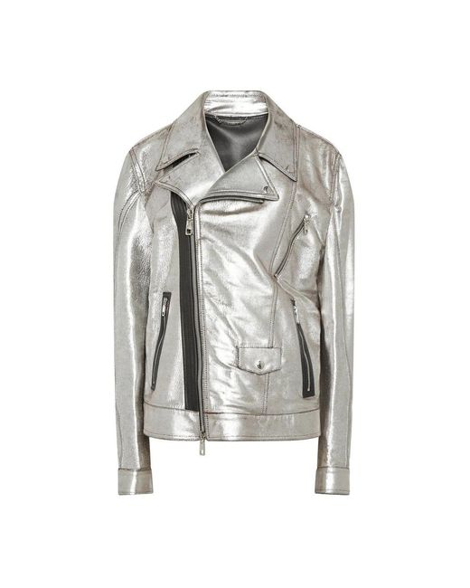 Dolce & Gabbana Gray Leather Jackets for men