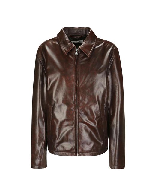 Acne Brown Leather Jackets for men