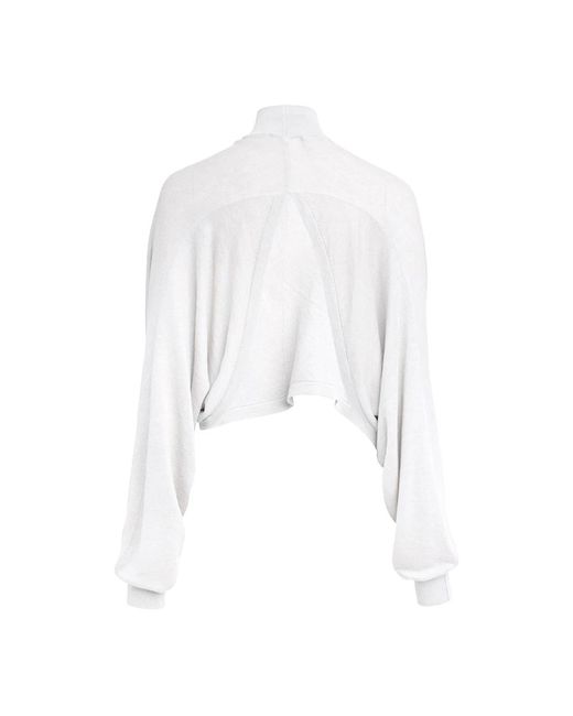 Alaïa White Weiße Rollkragenpullover Langarm