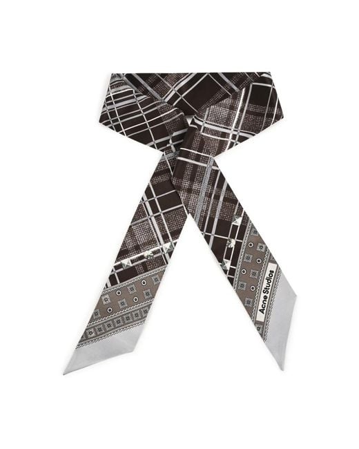Acne Gray Silk Scarves