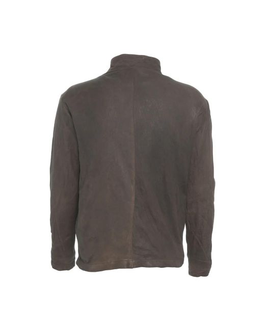 Giorgio Brato Minimalistische Marrone Leren Jas in het Gray voor heren