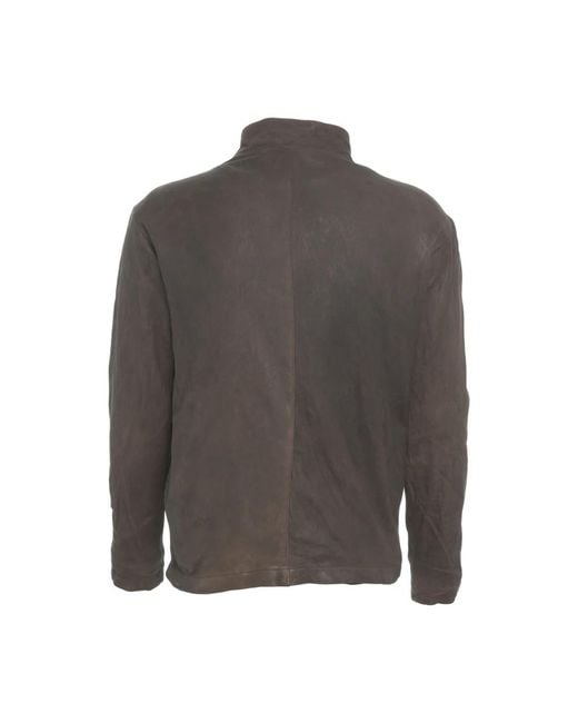 Giorgio Brato Minimalistische Marrone Lederjacke in Gray für Herren
